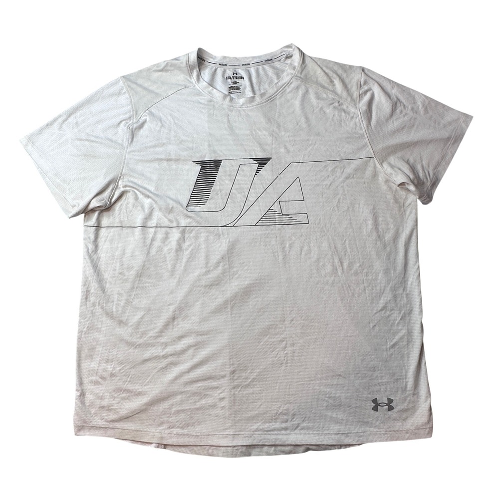 Under Armour Shirt Mens XXL White CoolSwitch Run Fitted Graphic Athletic Tee